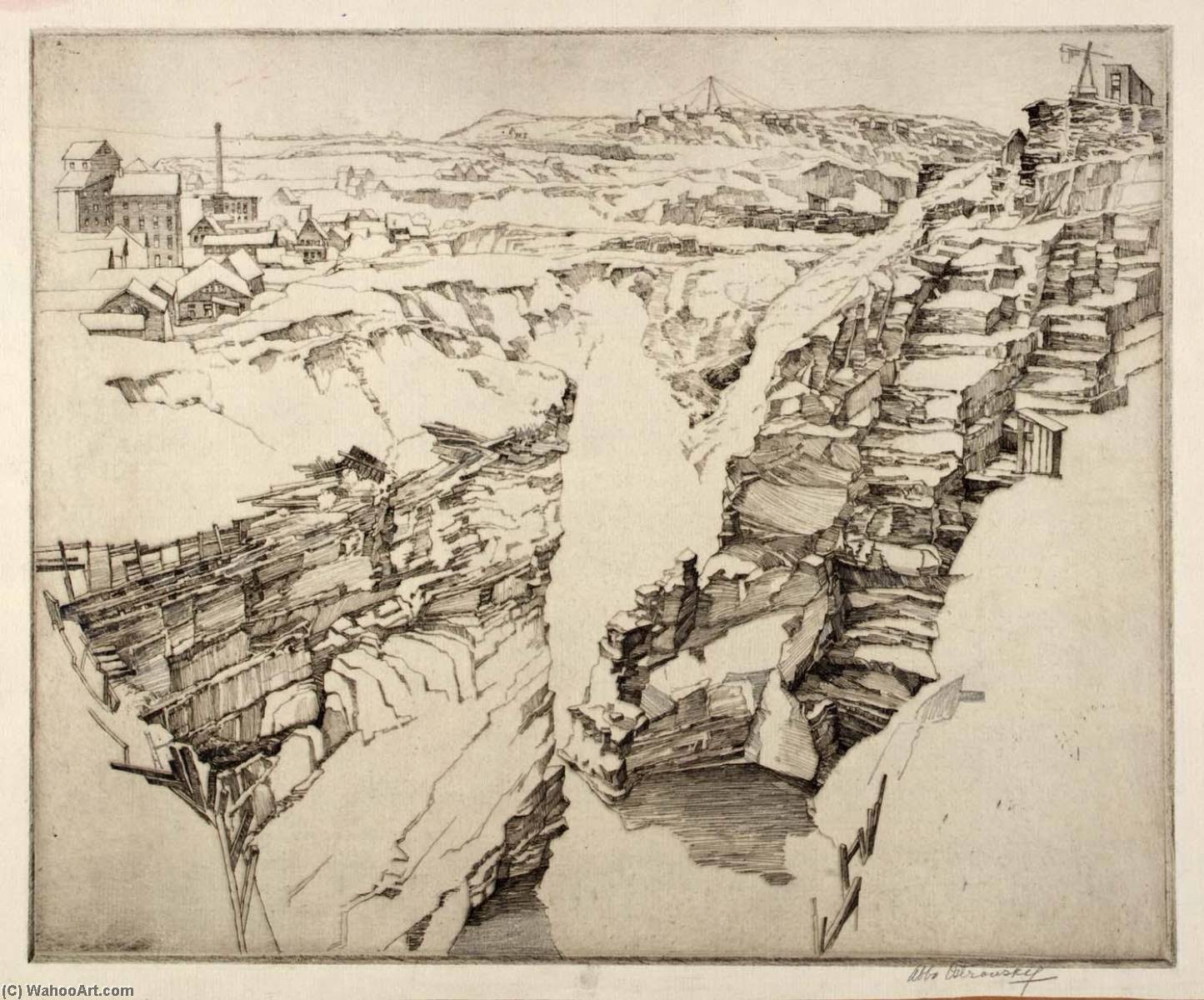 WikiOO.org - Encyclopedia of Fine Arts - Maalaus, taideteos Abbo Ostrowsky - Slate Quarry