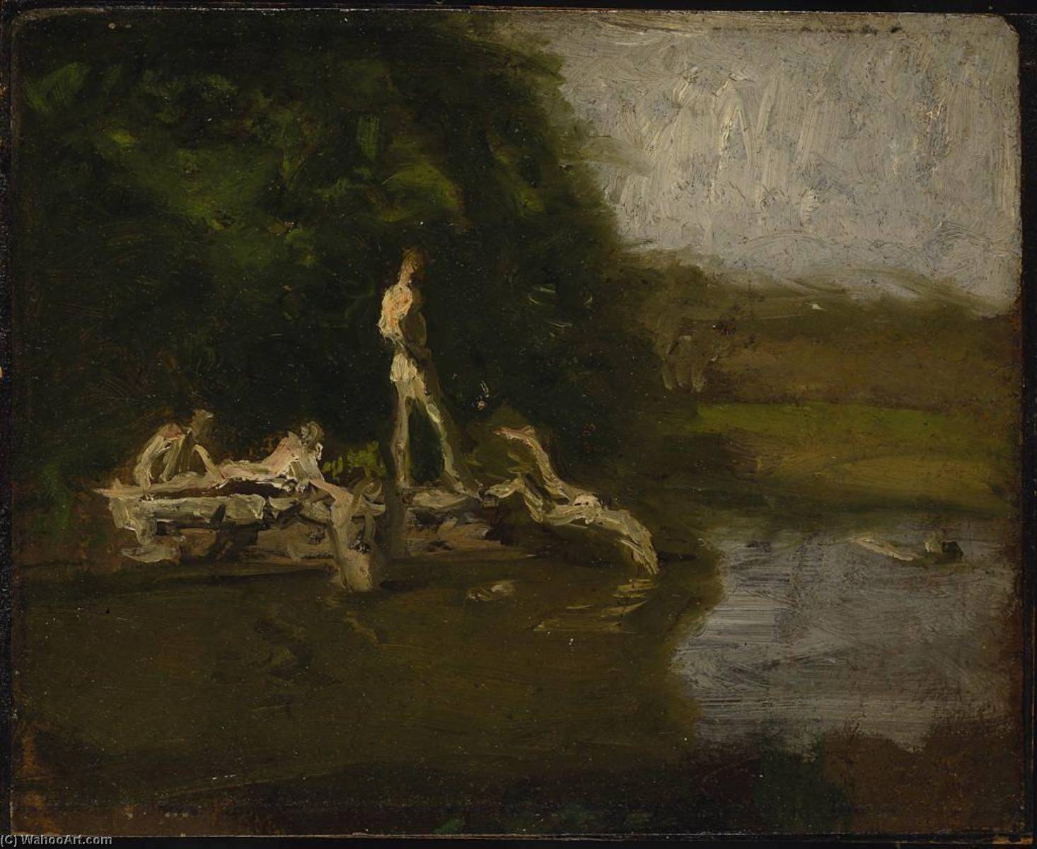 Wikioo.org - The Encyclopedia of Fine Arts - Painting, Artwork by Thomas Eakins - Study for The Swimming Hole
