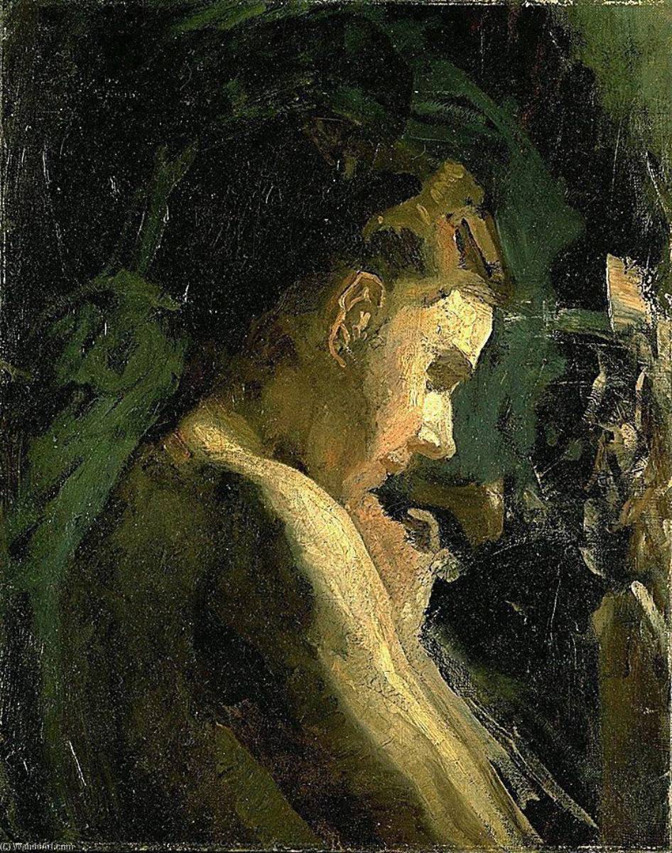Wikioo.org – La Enciclopedia de las Bellas Artes - Pintura, Obras de arte de Thomas Eakins - estudio de a Jefe de la muchacha