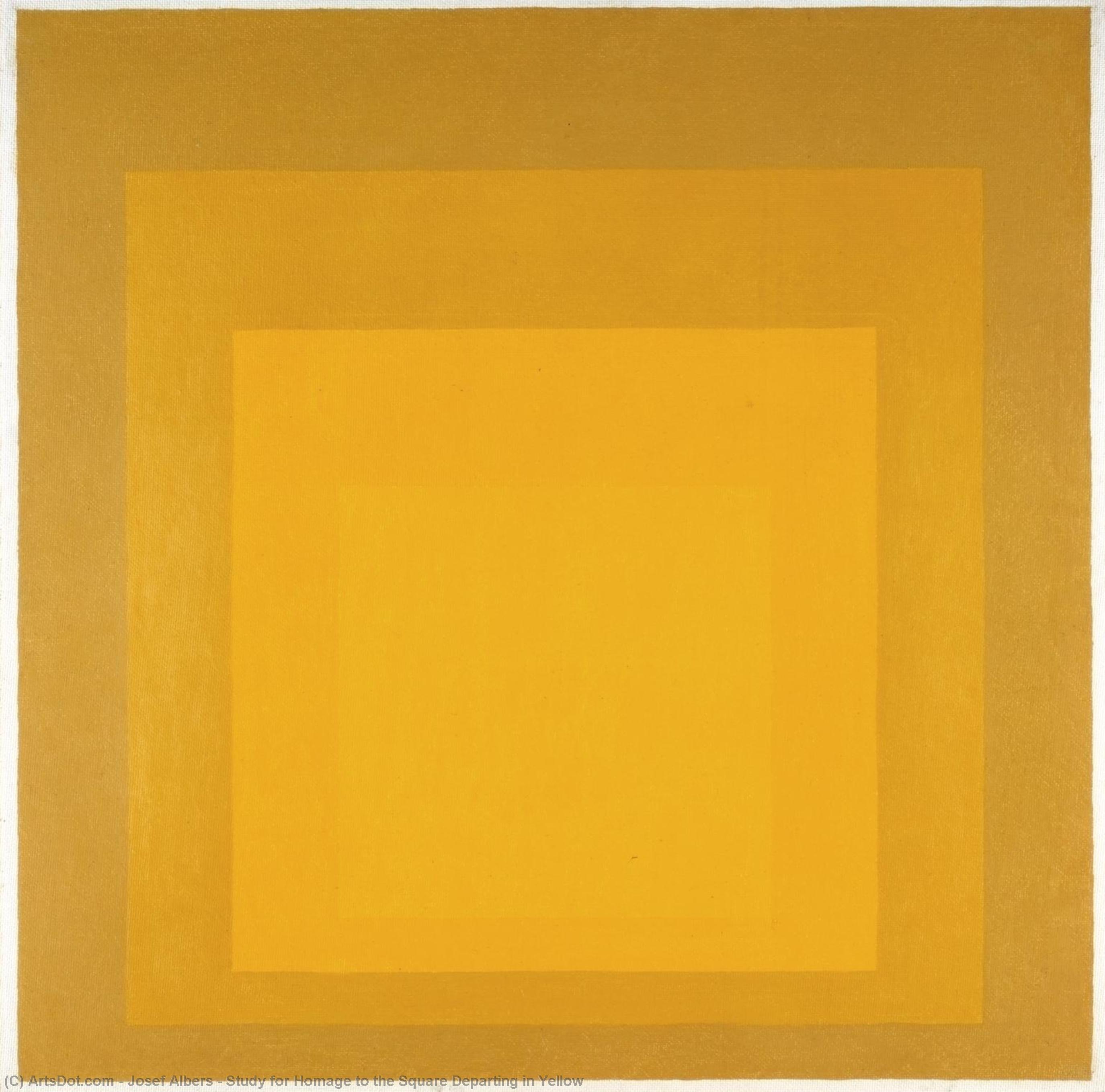 WikiOO.org - Εγκυκλοπαίδεια Καλών Τεχνών - Ζωγραφική, έργα τέχνης Josef Albers - Study for Homage to the Square Departing in Yellow