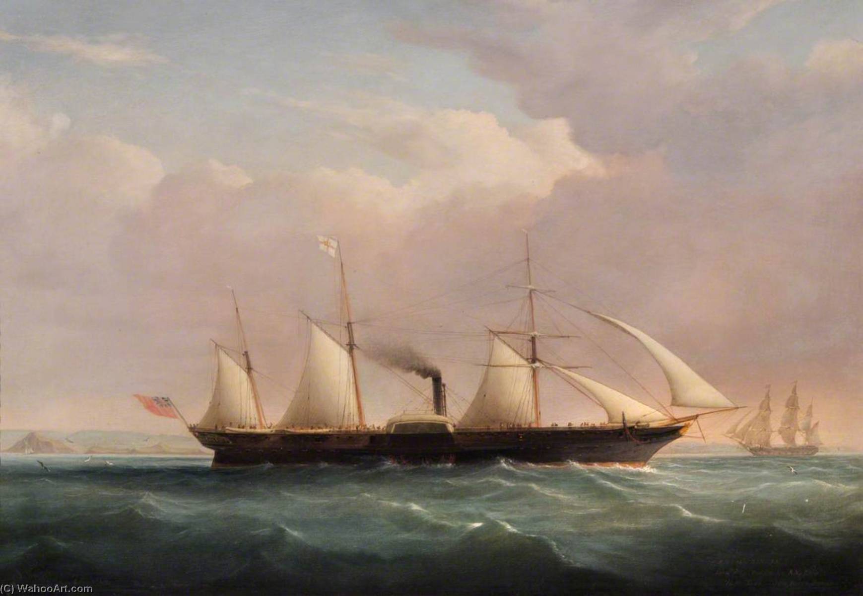 Wikioo.org - The Encyclopedia of Fine Arts - Painting, Artwork by Joseph Walter - RMS 'Severn' in the Bristol Channel