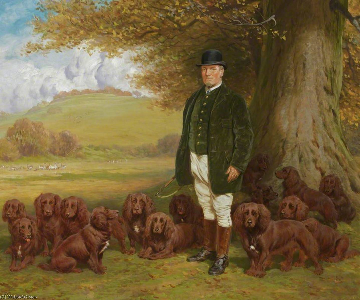 Wikioo.org - The Encyclopedia of Fine Arts - Painting, Artwork by John Charlton - Keeper Hazell and Spaniels