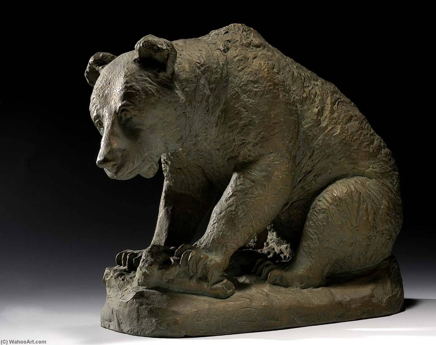 WikiOO.org - Encyclopedia of Fine Arts - Lukisan, Artwork Edward Kemeys - Grizzly Bear Sitting