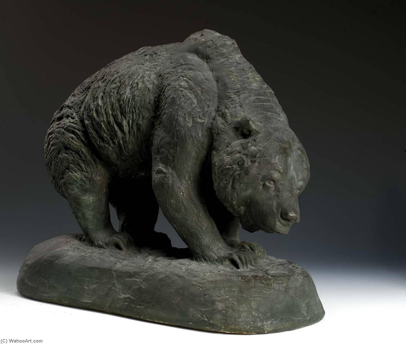 WikiOO.org - Encyclopedia of Fine Arts - Lukisan, Artwork Edward Kemeys - Grizzly Bear at Bay