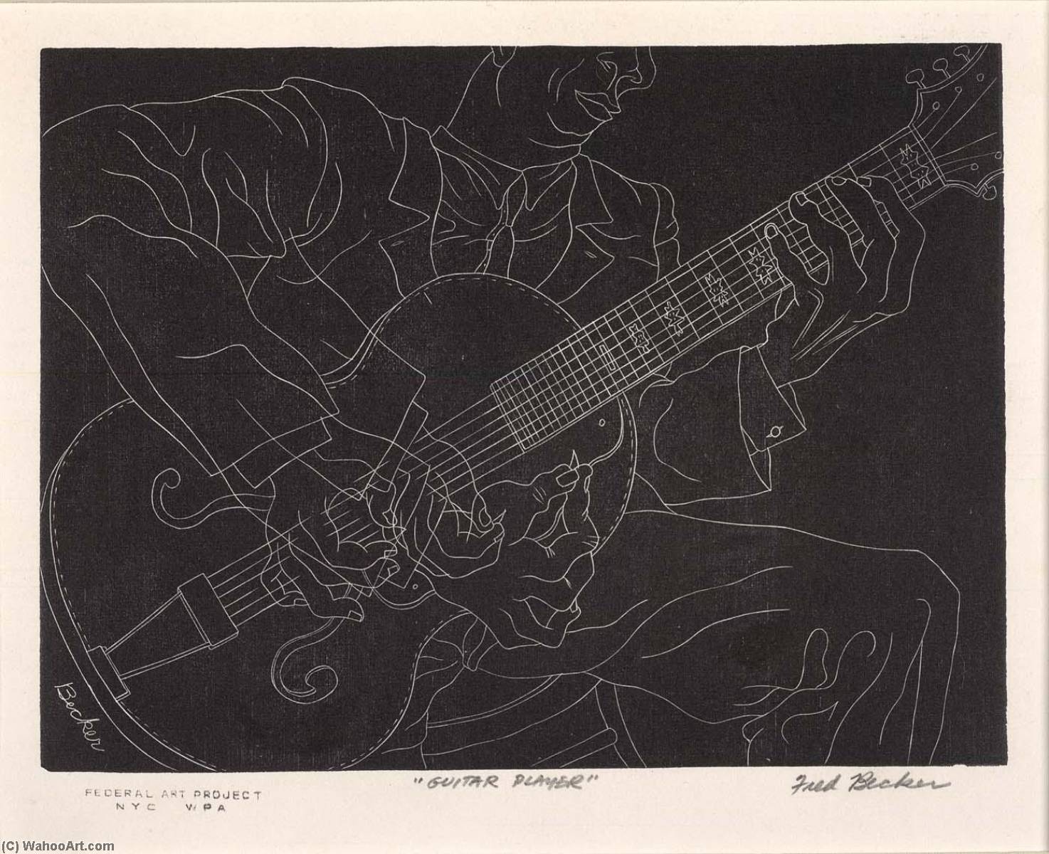 WikiOO.org - Enciclopedia of Fine Arts - Pictura, lucrări de artă Fred Becker - Guitar Player