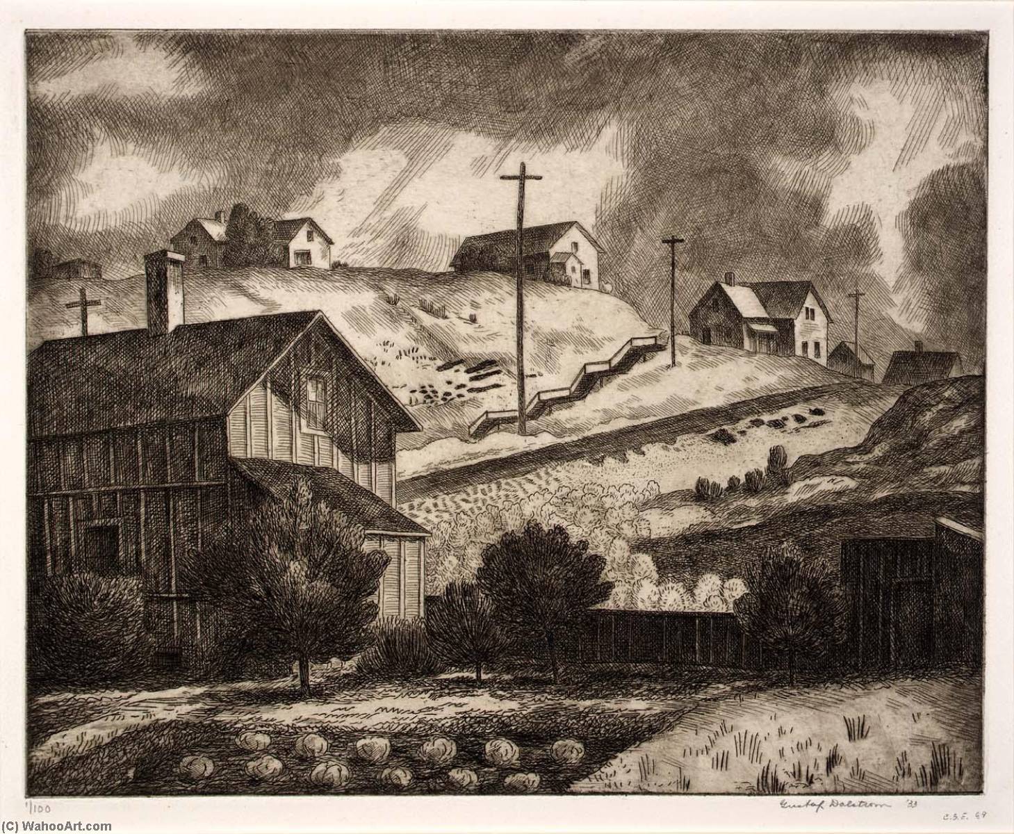 WikiOO.org - Encyclopedia of Fine Arts - Maalaus, taideteos Gustaf Oscar Dalström - Cloudy Day