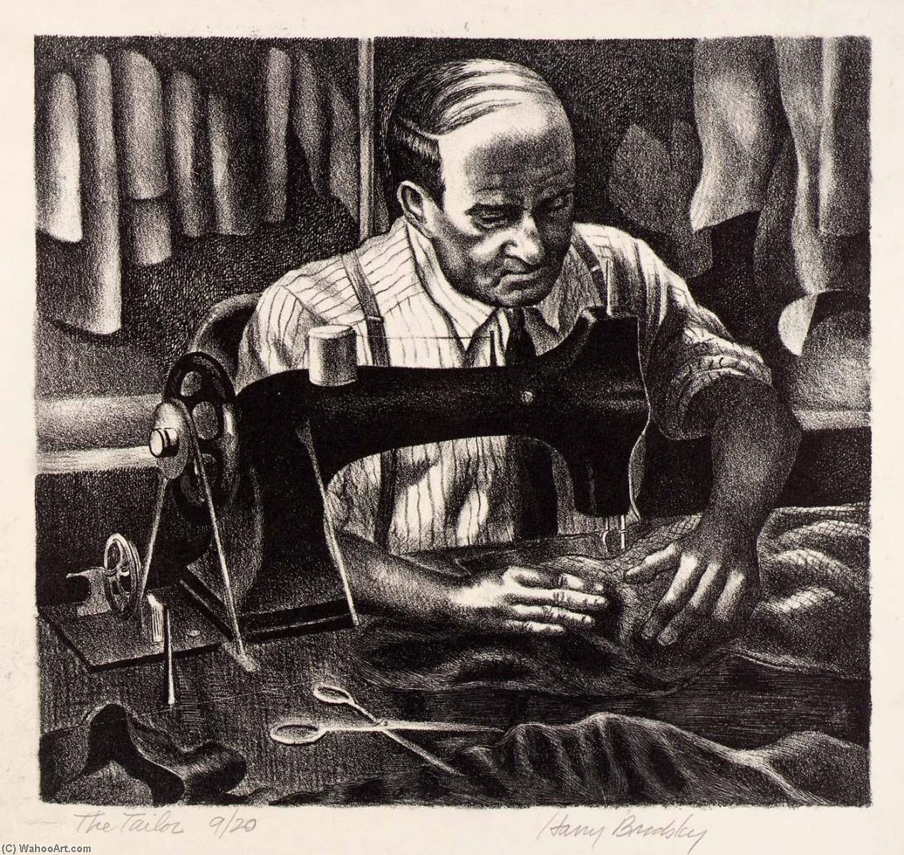 Wikioo.org - The Encyclopedia of Fine Arts - Painting, Artwork by Harry Brodsky - The Tailor