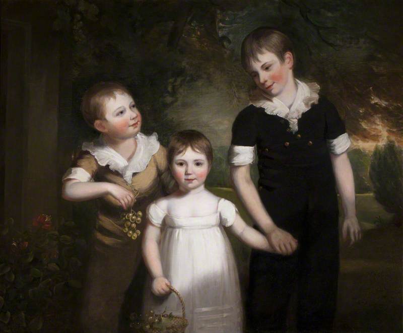 Wikioo.org - The Encyclopedia of Fine Arts - Painting, Artwork by Thomas Barber - Francis James Curzon (1803–1851) Mary Curzon (1806–1868), Later Mrs John Beaumont and Alfred Curzon (1801–1850)