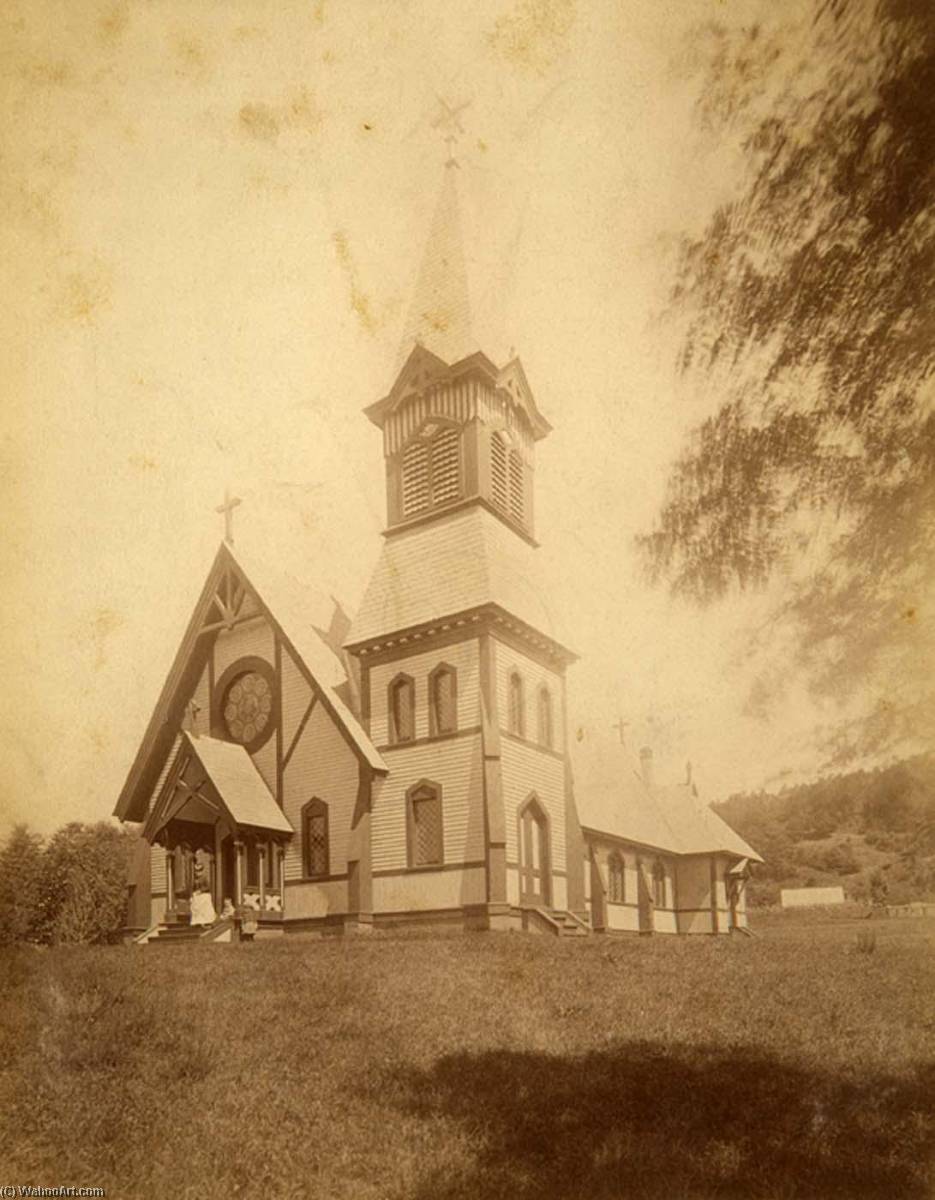 WikiOO.org - Encyclopedia of Fine Arts - Målning, konstverk Gotthelf Pach - Catholic Church, from the album Views of Charlestown, New Hampshire