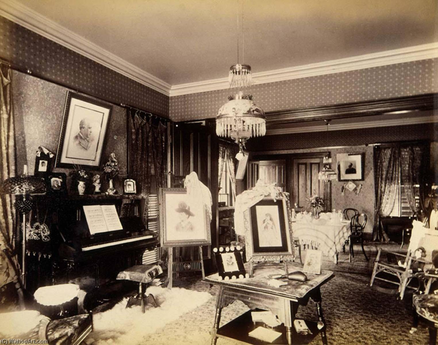 Wikioo.org - The Encyclopedia of Fine Arts - Painting, Artwork by Gotthelf Pach - Interior of Hoyt Mansion, from the album Views of Charlestown, New Hampshire
