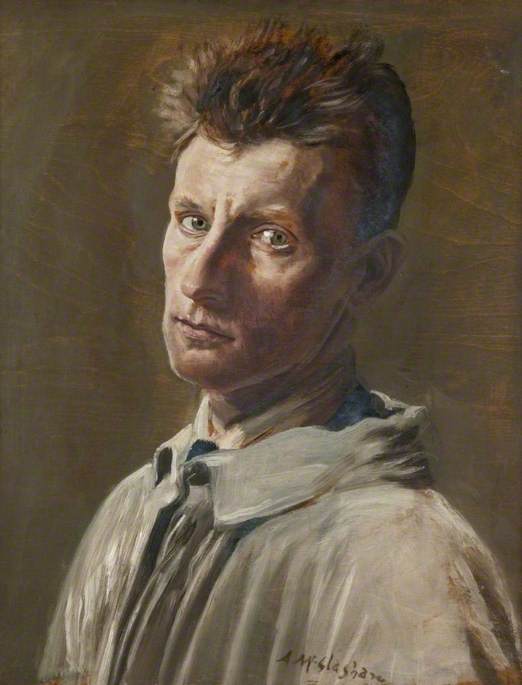 Wikioo.org - The Encyclopedia of Fine Arts - Painting, Artwork by Archibald A Mcglashan - Self Portrait as a Young Man