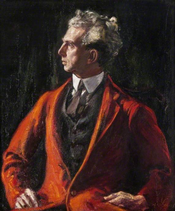 Wikioo.org - The Encyclopedia of Fine Arts - Painting, Artwork by Archibald A Mcglashan - Sir Patrick Dollan (1885–1963), Wearing 'The Red Jacket'