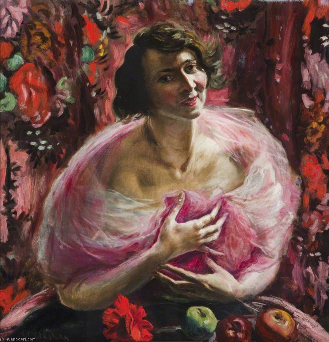 Wikioo.org - The Encyclopedia of Fine Arts - Painting, Artwork by Archibald A Mcglashan - The Lady in Chiffon