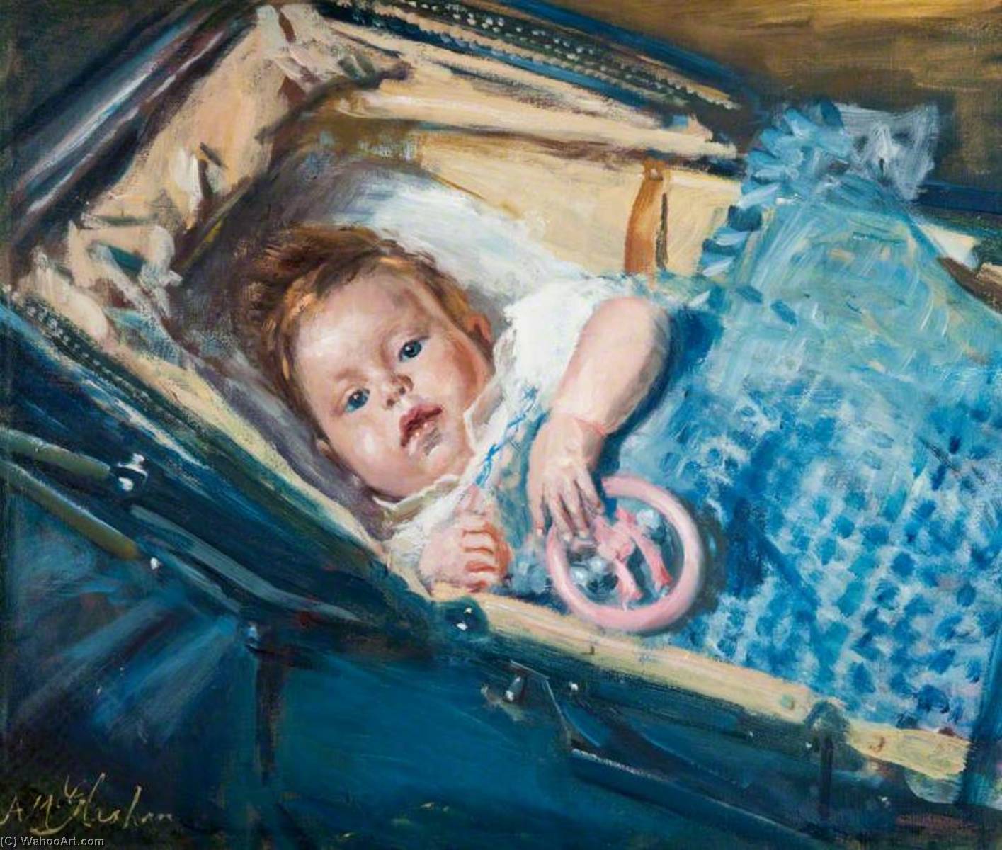 Wikioo.org - The Encyclopedia of Fine Arts - Painting, Artwork by Archibald A Mcglashan - Baby in a Pram
