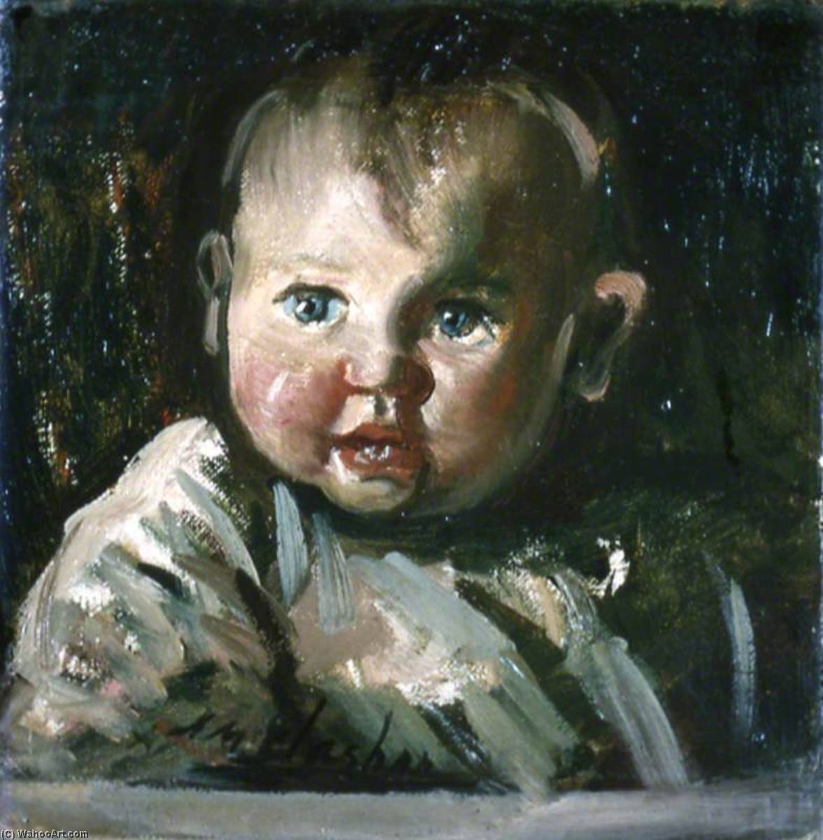 Wikioo.org - The Encyclopedia of Fine Arts - Painting, Artwork by Archibald A Mcglashan - Head of a Child