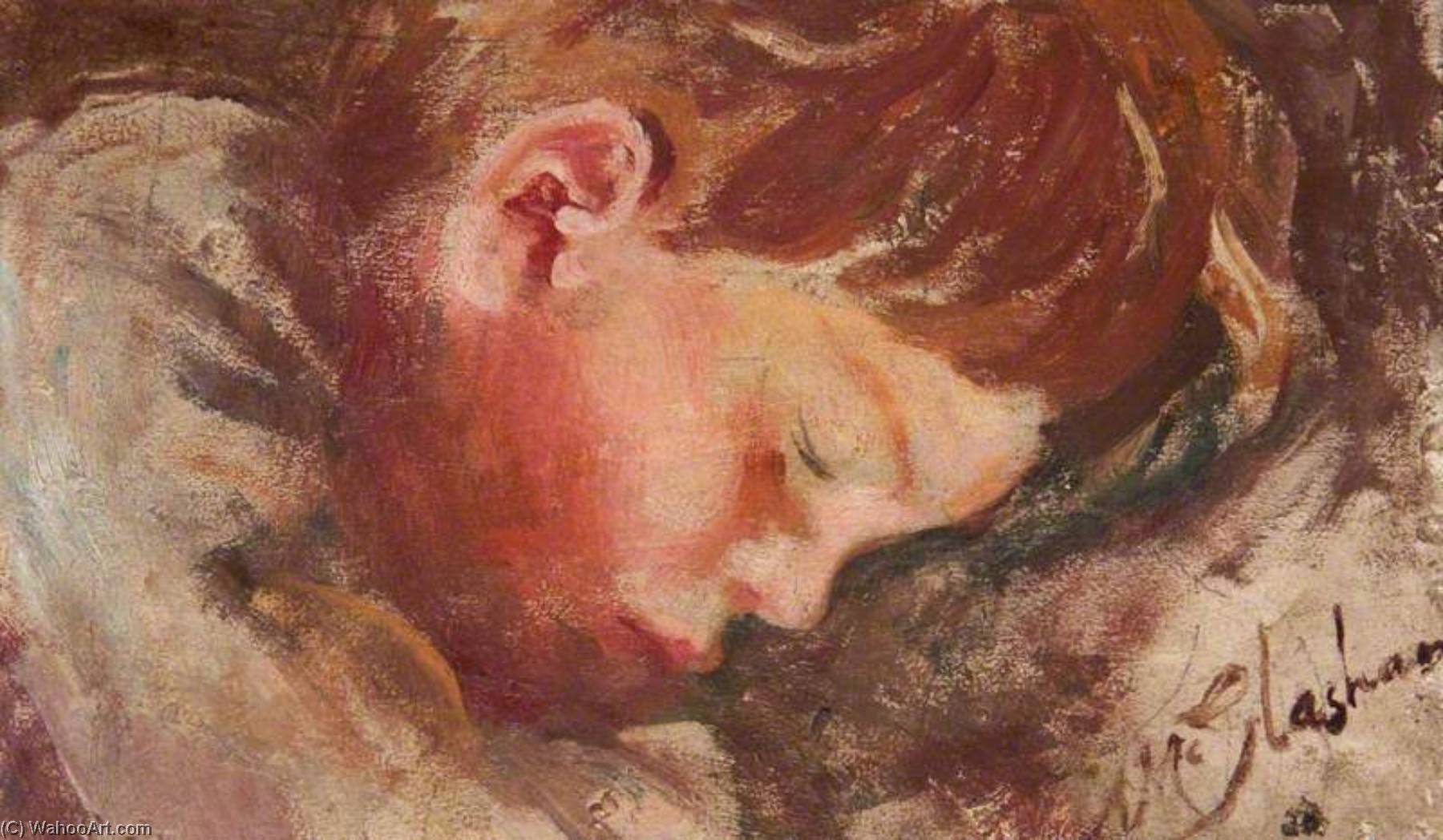 Wikioo.org - The Encyclopedia of Fine Arts - Painting, Artwork by Archibald A Mcglashan - Sleeping Child
