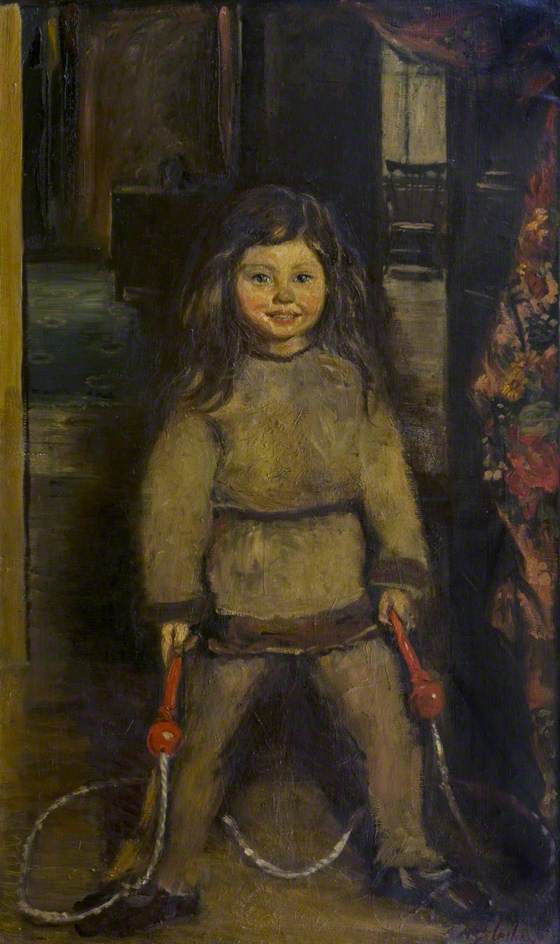 Wikioo.org - The Encyclopedia of Fine Arts - Painting, Artwork by Archibald A Mcglashan - Child with a Skipping Rope