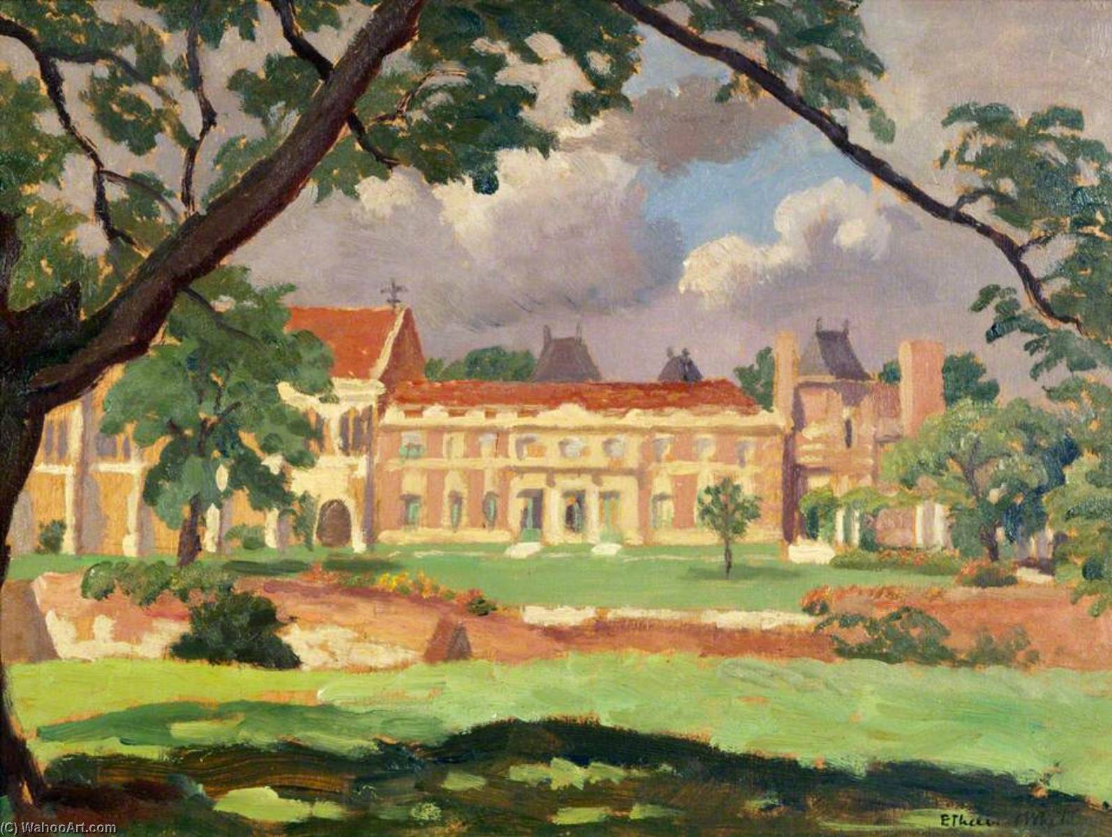 Wikioo.org - The Encyclopedia of Fine Arts - Painting, Artwork by Ethelbert White - Eltham Palace from the South