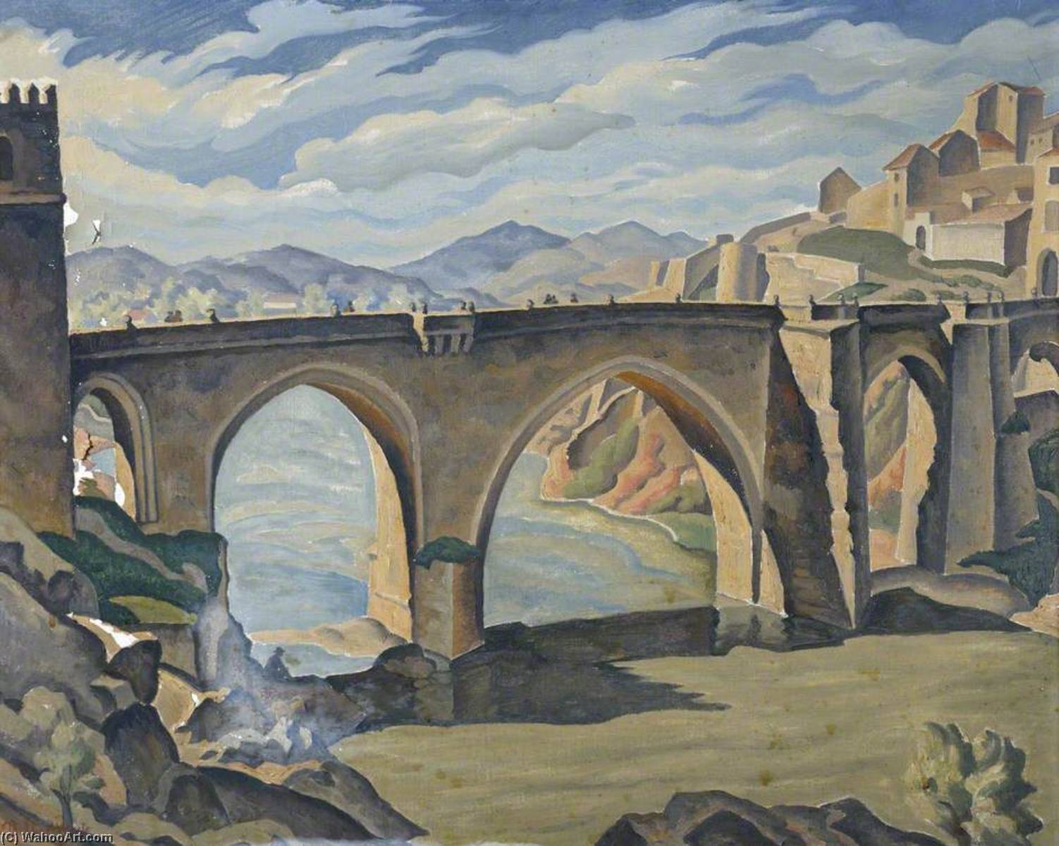 Wikioo.org – L'Encyclopédie des Beaux Arts - Peinture, Oeuvre de Ethelbert White - Vieux pont au  Tolède
