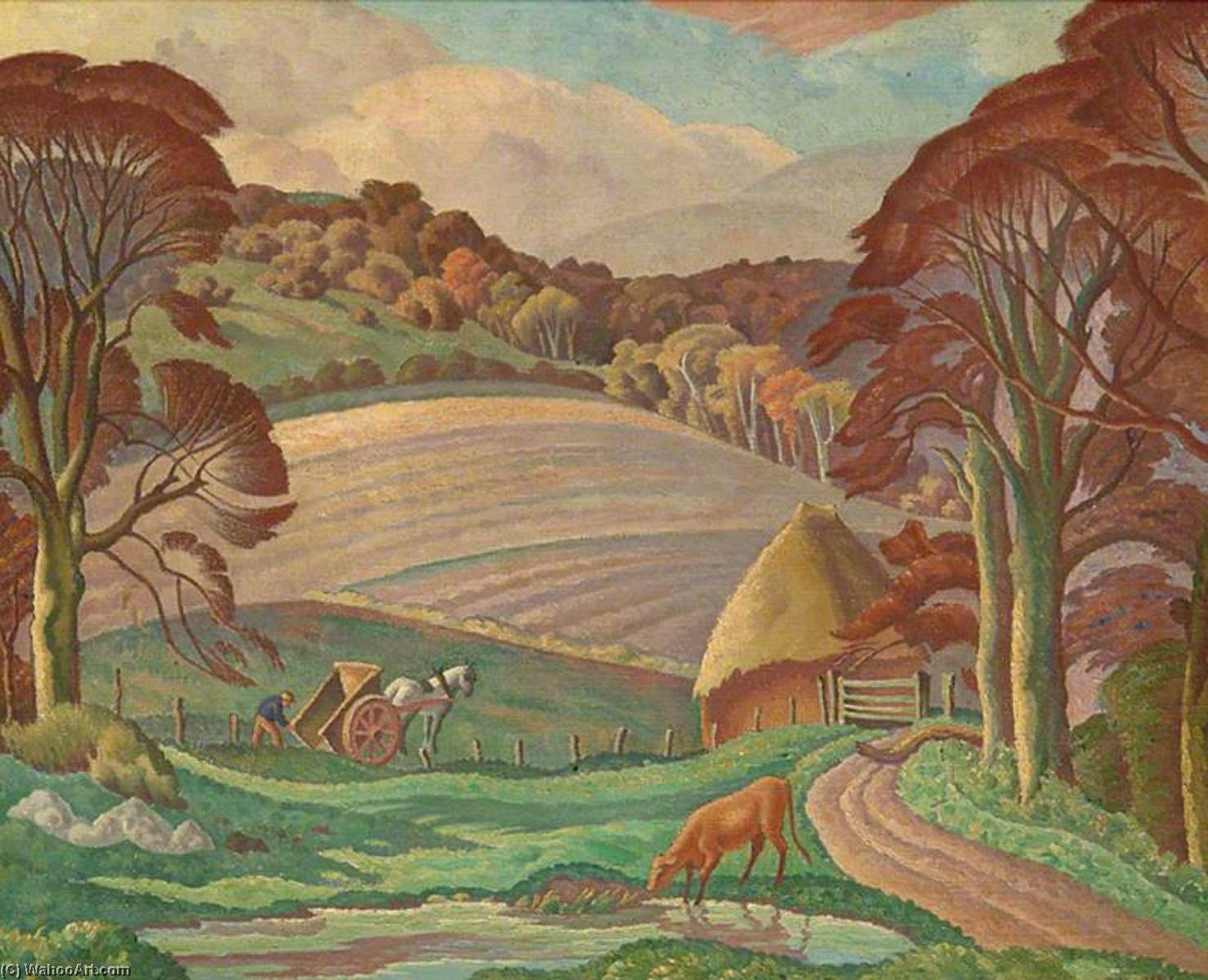 Wikioo.org - The Encyclopedia of Fine Arts - Painting, Artwork by Ethelbert White - Sussex Landscape