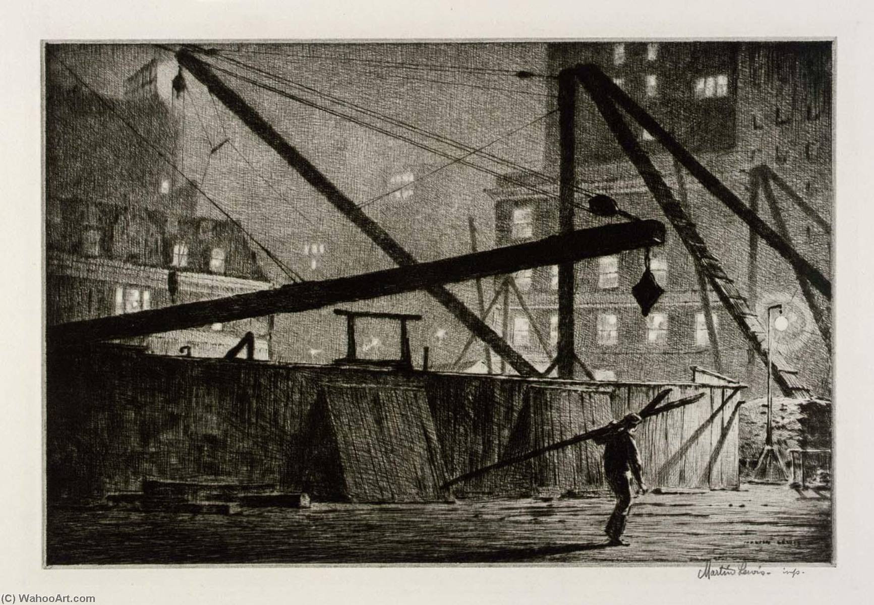 Wikioo.org - The Encyclopedia of Fine Arts - Painting, Artwork by Martin Lewis - Derricks