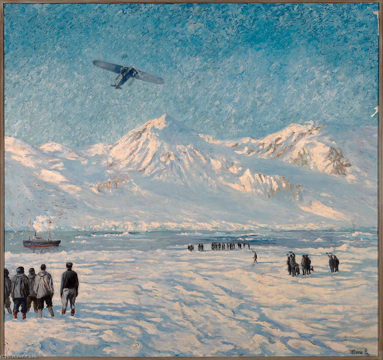 Wikioo.org - The Encyclopedia of Fine Arts - Painting, Artwork by Frank Wilbert Stokes - Return of Byrd and Bennett from North Pole