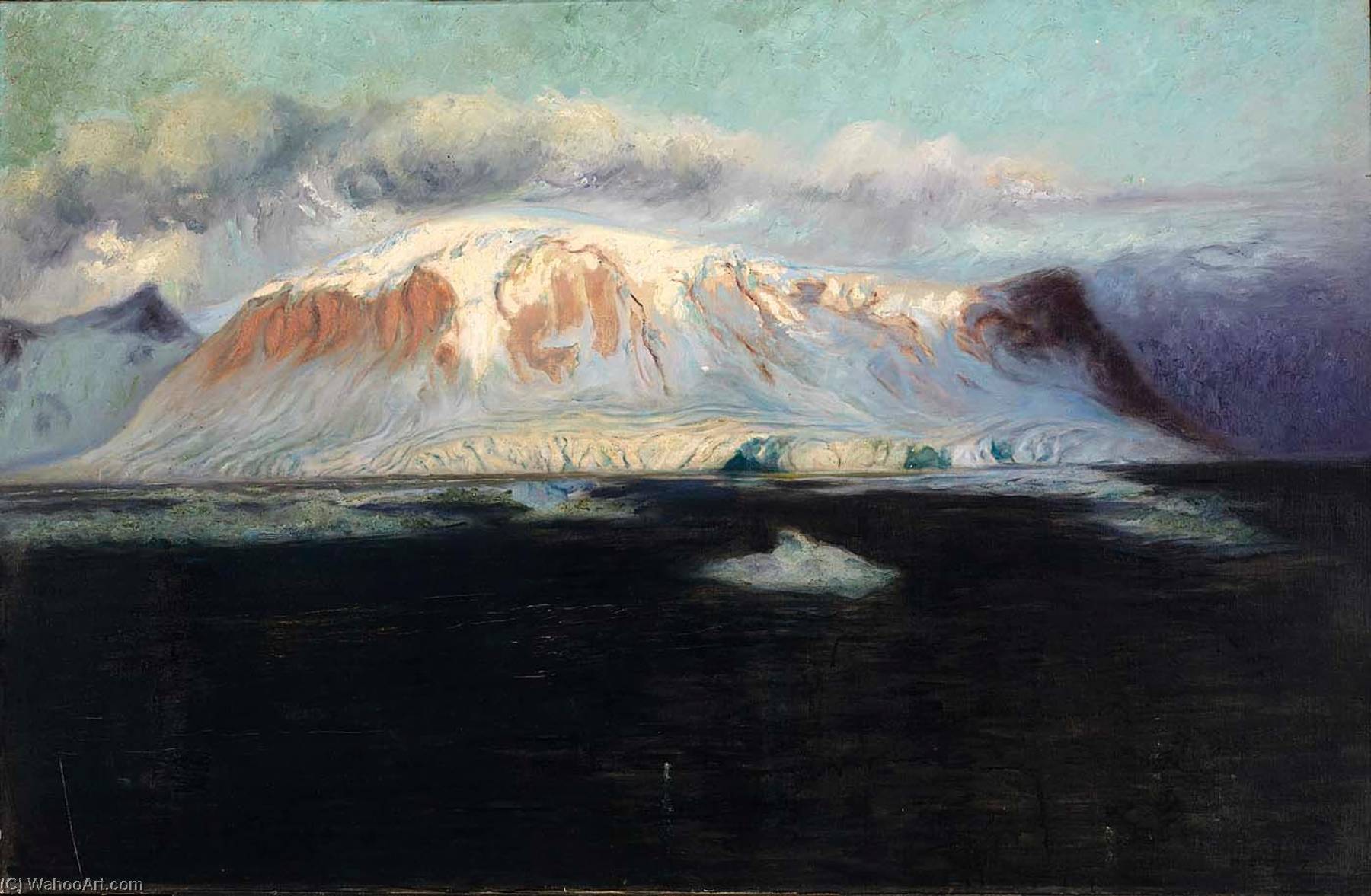 Wikioo.org - The Encyclopedia of Fine Arts - Painting, Artwork by Frank Wilbert Stokes - Days Spring Admirality Inlet, Antarctic, February 1902