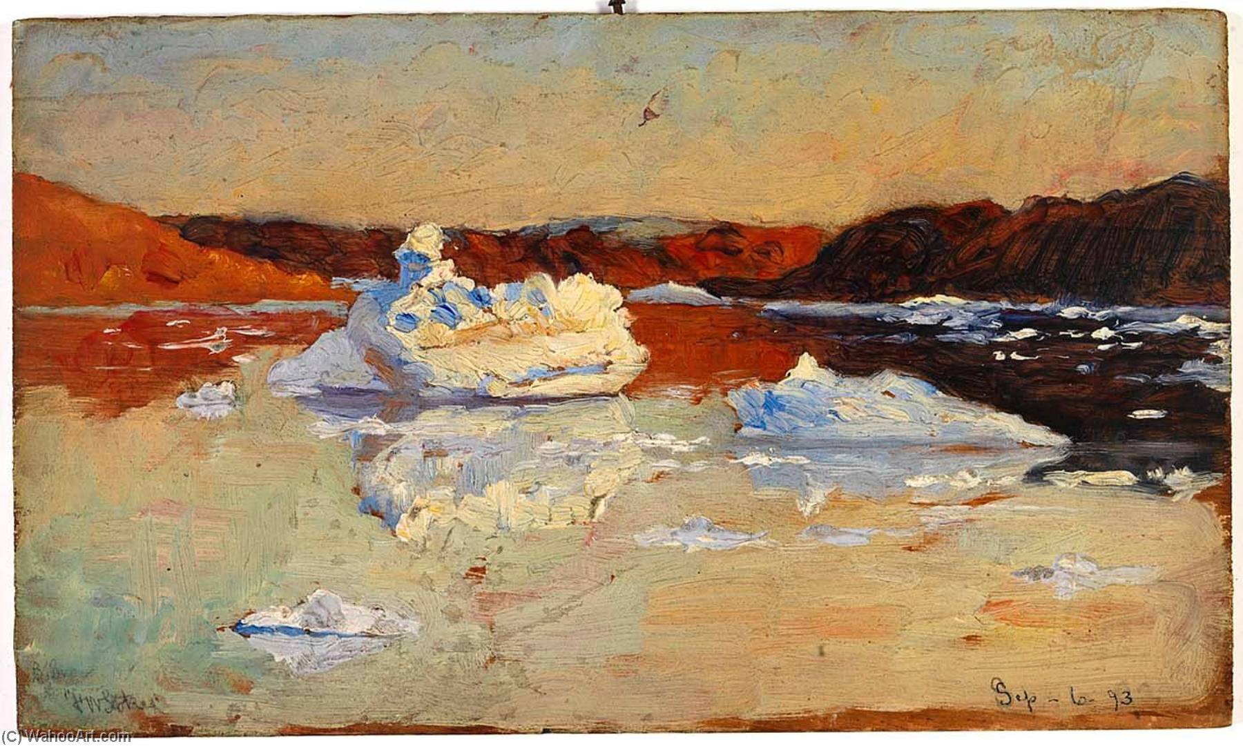 Wikioo.org - The Encyclopedia of Fine Arts - Painting, Artwork by Frank Wilbert Stokes - Greenland, Bowdoin Bay
