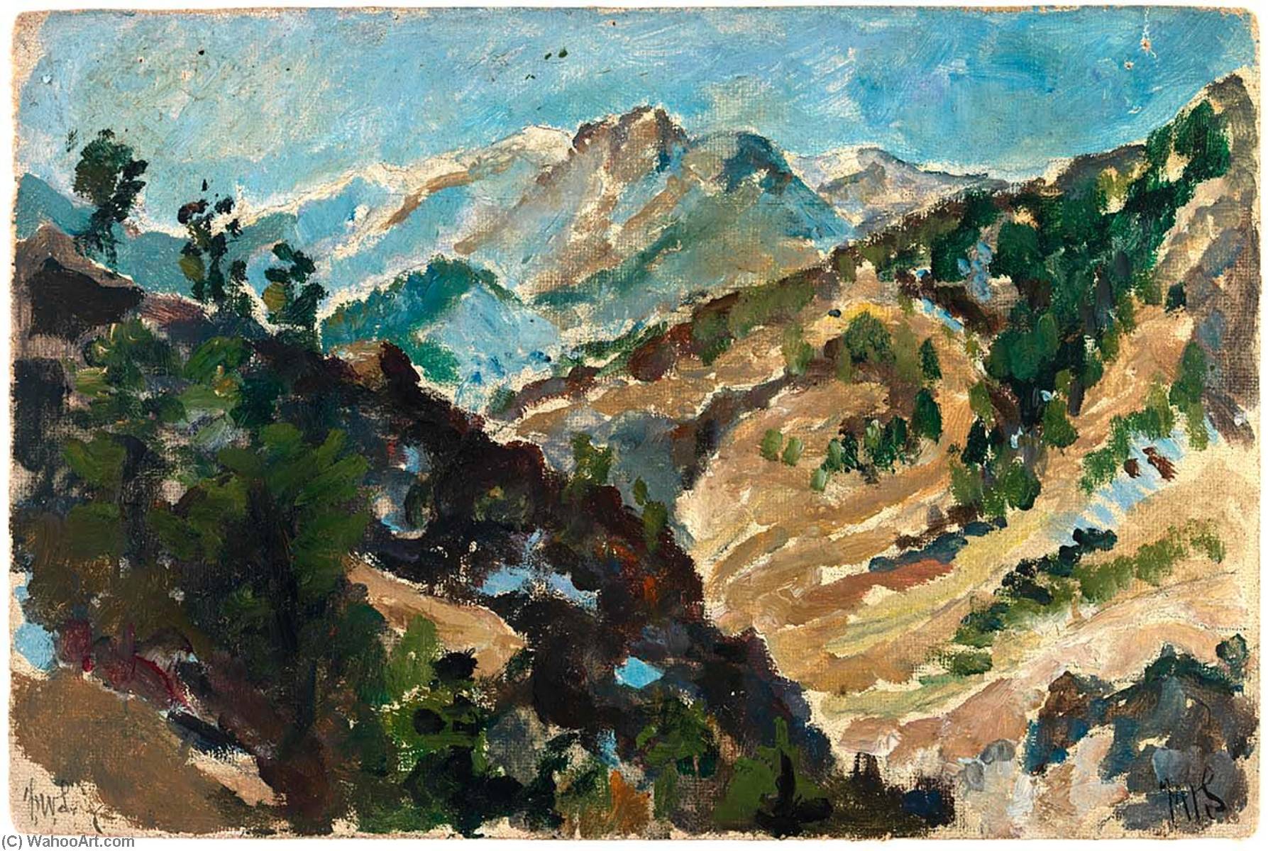 Wikioo.org - The Encyclopedia of Fine Arts - Painting, Artwork by Frank Wilbert Stokes - Cheyenne Cañon, Colorado, from Site of H. Hunt Jackson