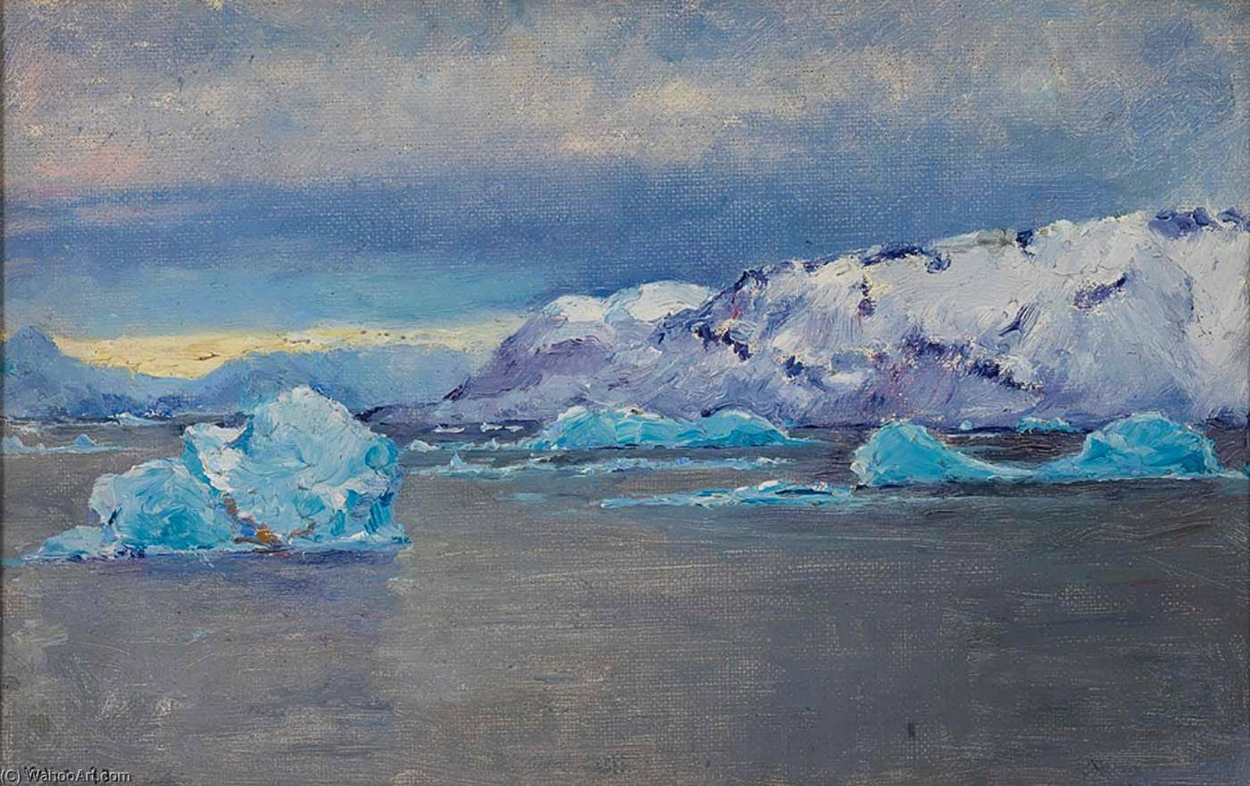 Wikioo.org - The Encyclopedia of Fine Arts - Painting, Artwork by Frank Wilbert Stokes - South Point, Bowdoin Bay, Greenland, October 2, 1893