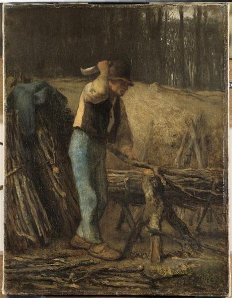 Wikioo.org - The Encyclopedia of Fine Arts - Painting, Artwork by Jean-François Millet - Le fendeur de bois