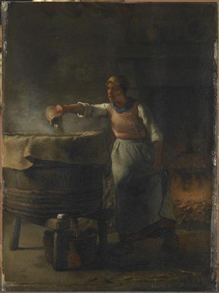 Wikioo.org - The Encyclopedia of Fine Arts - Painting, Artwork by Jean-François Millet - La lessiveuse