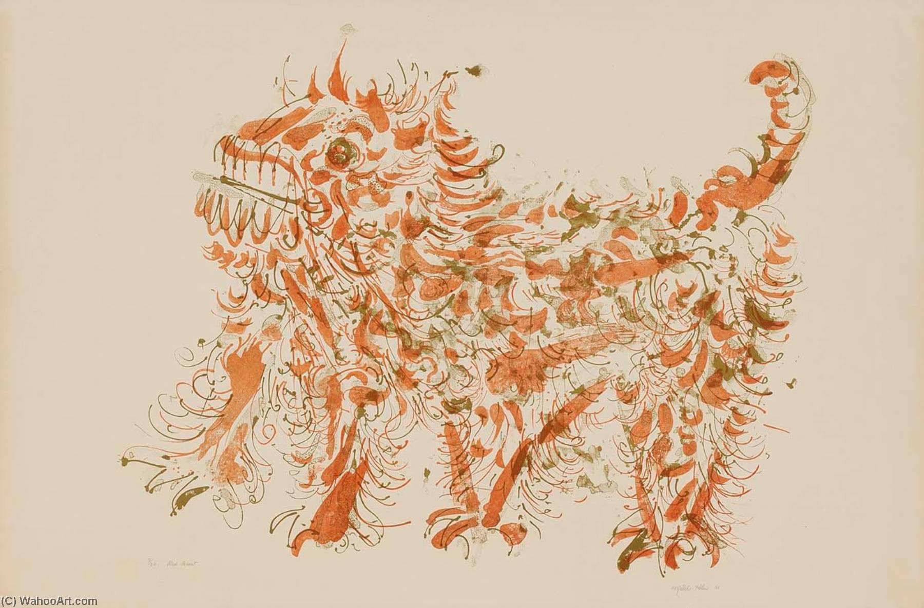 Wikioo.org – L'Enciclopedia delle Belle Arti - Pittura, Opere di Misch Kohn - rosso animale