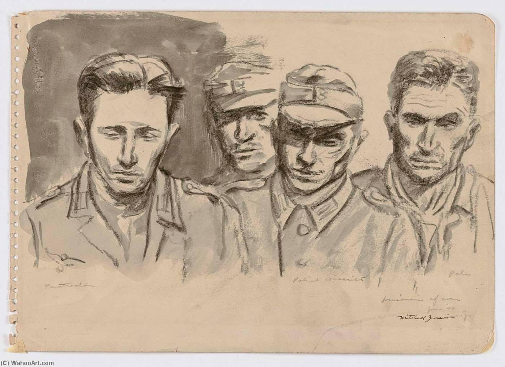 Wikioo.org - The Encyclopedia of Fine Arts - Painting, Artwork by Mitchell Jamieson - German Prisoner aboard American Lst from the Normandy series
