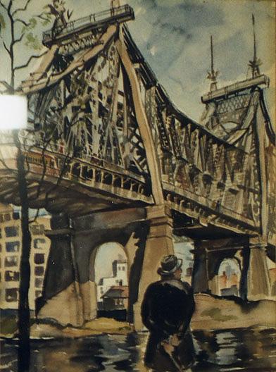 Wikioo.org - The Encyclopedia of Fine Arts - Painting, Artwork by Ruth Van Sickle Ford - (Chicago Bridge), (painting)