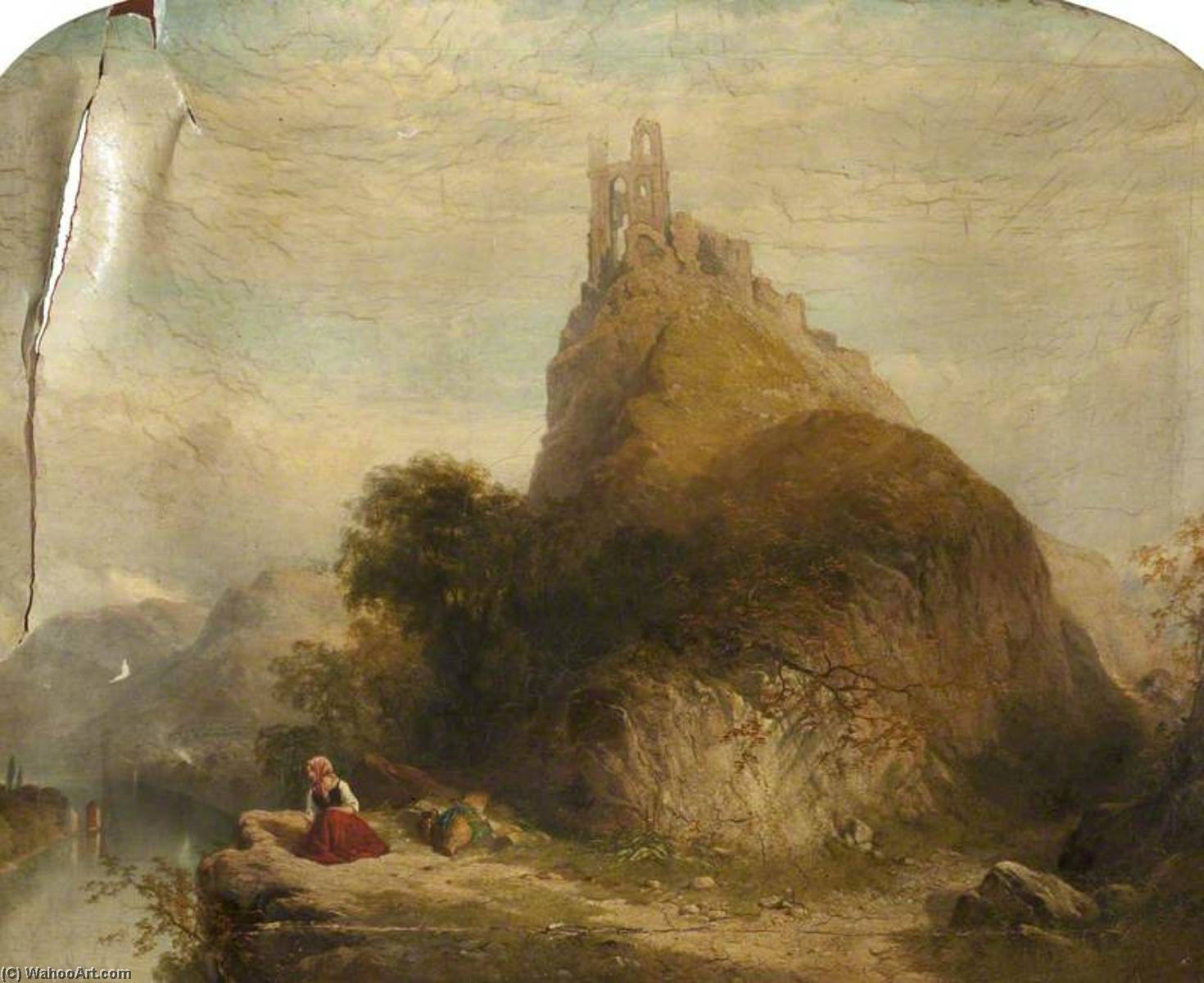 Wikioo.org - The Encyclopedia of Fine Arts - Painting, Artwork by John Adam Houston - View near Trarbach on the Moselle