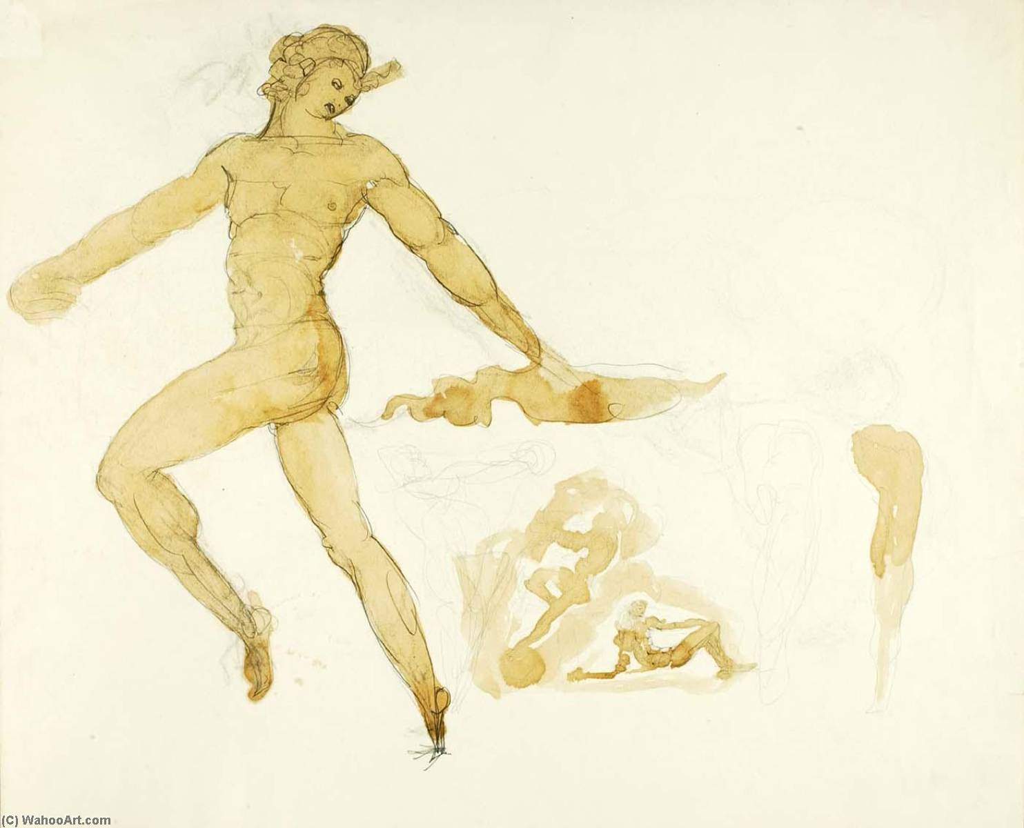 WikiOO.org - Encyclopedia of Fine Arts - Lukisan, Artwork George Grey Barnard - (Untitled Striding Figure)