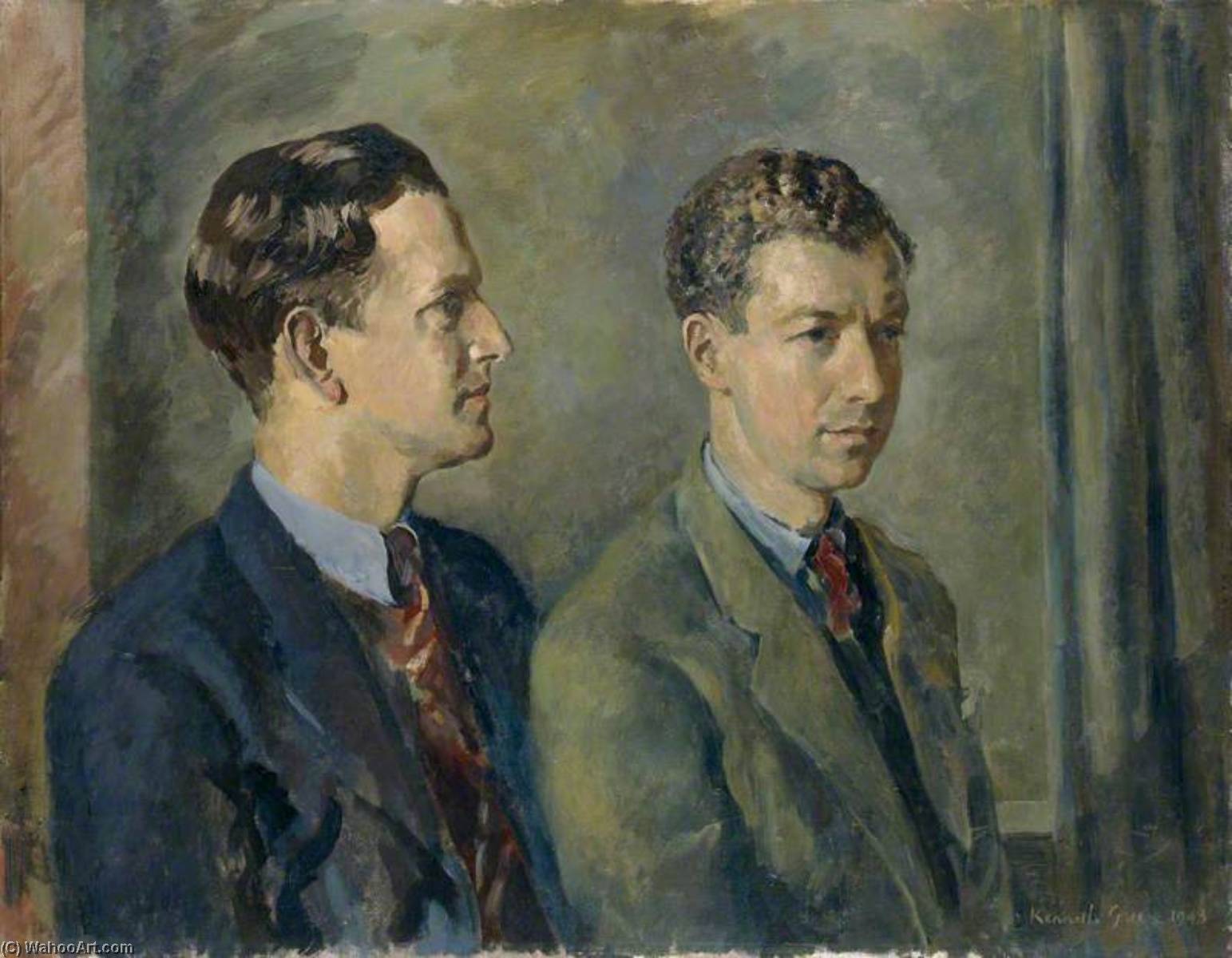 Wikioo.org - The Encyclopedia of Fine Arts - Painting, Artwork by Kenneth Green - Peter Pears Benjamin Britten