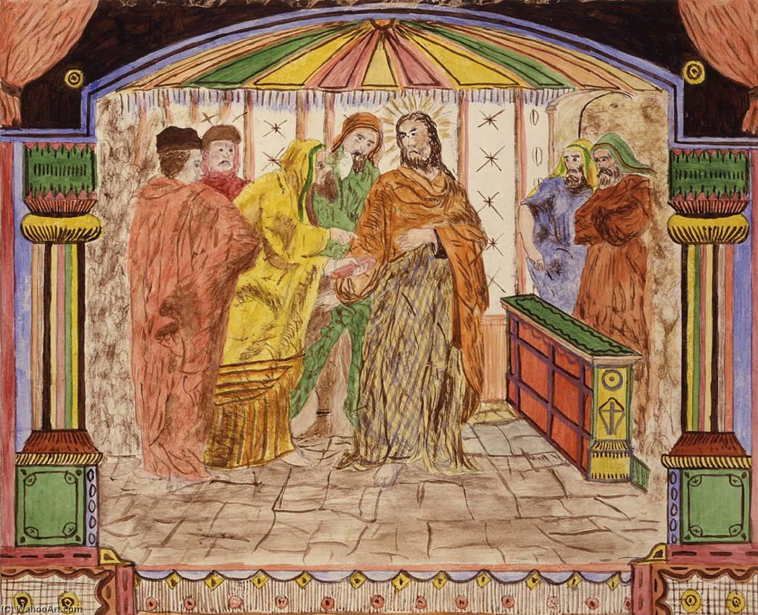 Wikioo.org - The Encyclopedia of Fine Arts - Painting, Artwork by Lawrence W Ladd - Christ and the Pharisees