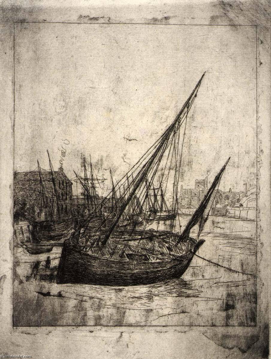 WikiOO.org - Encyclopedia of Fine Arts - Lukisan, Artwork Julian Alden Weir - Boats at Peel Isle of Man