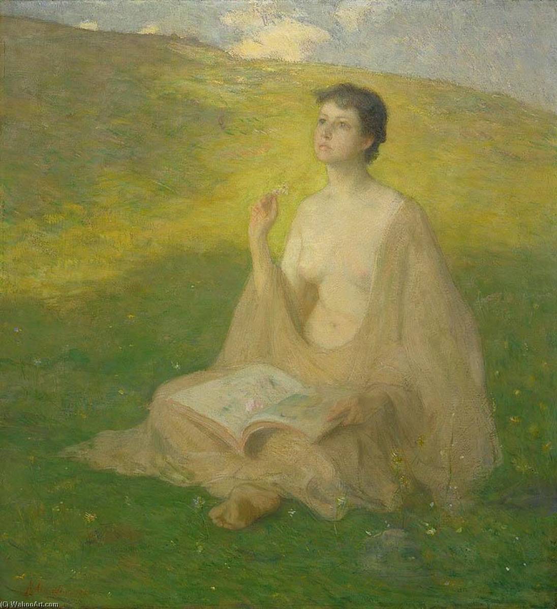 Wikioo.org - The Encyclopedia of Fine Arts - Painting, Artwork by Julian Alden Weir - The Open Book