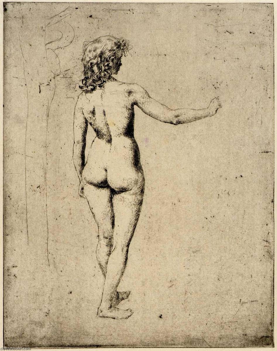 WikiOO.org - Encyclopedia of Fine Arts - Lukisan, Artwork Julian Alden Weir - Nude Study