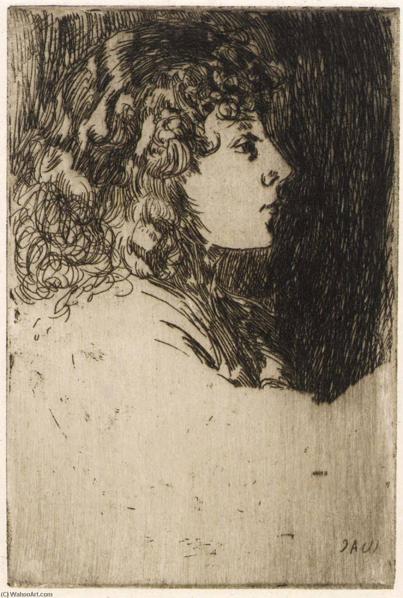 WikiOO.org - Encyclopedia of Fine Arts - Maľba, Artwork Julian Alden Weir - Little Head