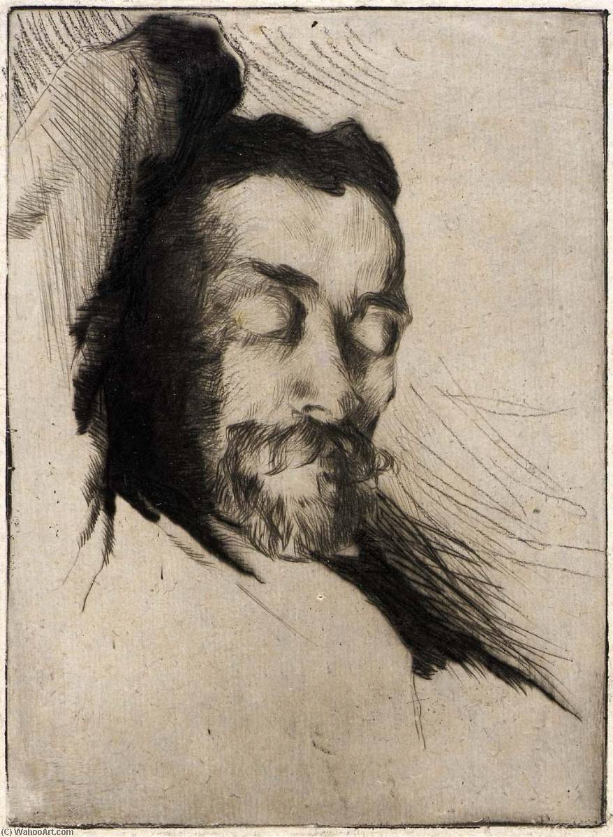 WikiOO.org - Encyclopedia of Fine Arts - Lukisan, Artwork Julian Alden Weir - Portrait of Theodore Robinson