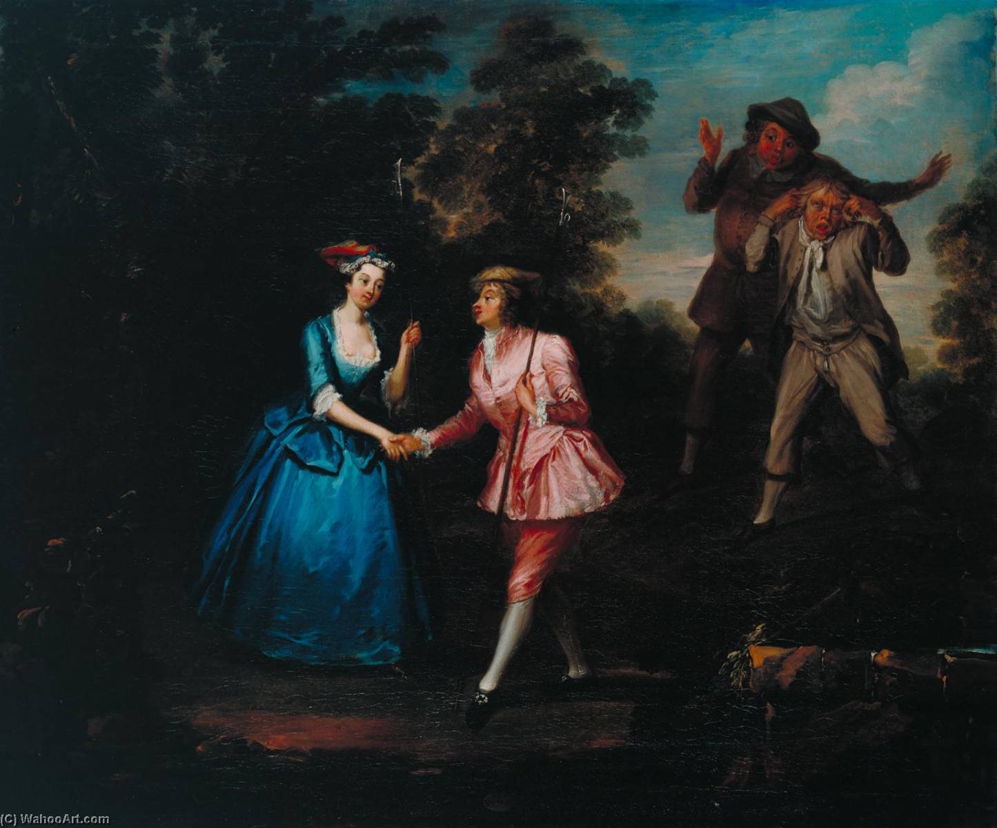 Wikioo.org - The Encyclopedia of Fine Arts - Painting, Artwork by William Jones - Damon and Phillida Reconciled A Scene from Colley Cibber’s ‘Damon and Phillida’