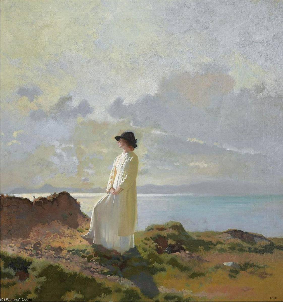 WikiOO.org - Güzel Sanatlar Ansiklopedisi - Resim, Resimler William Newenham Montague Orpen - In the cliffs, Dublin bay, morning
