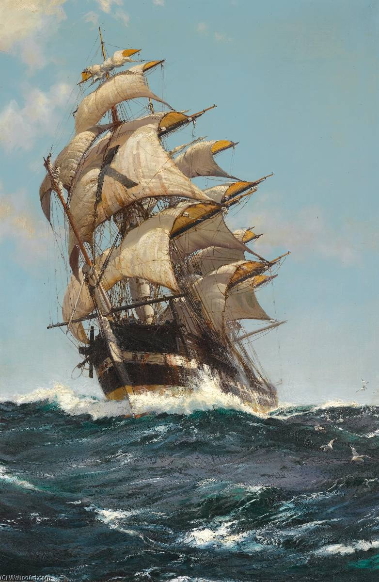 Wikioo.org - The Encyclopedia of Fine Arts - Painting, Artwork by Montague Dawson - The Crest of a Wave
