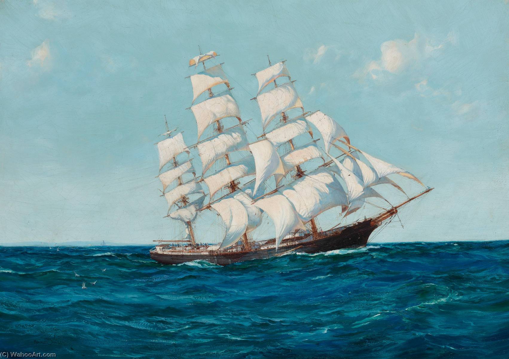 Wikioo.org - The Encyclopedia of Fine Arts - Painting, Artwork by Montague Dawson - United States Clipper Winona