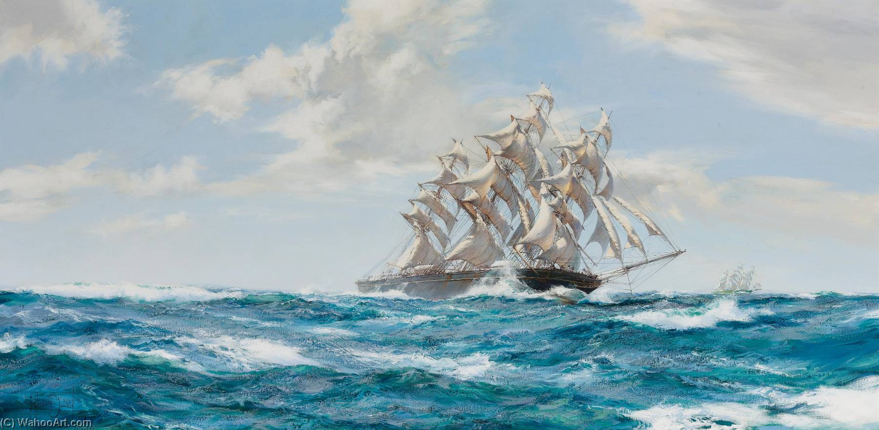 Wikioo.org - The Encyclopedia of Fine Arts - Painting, Artwork by Montague Dawson - Racing Home