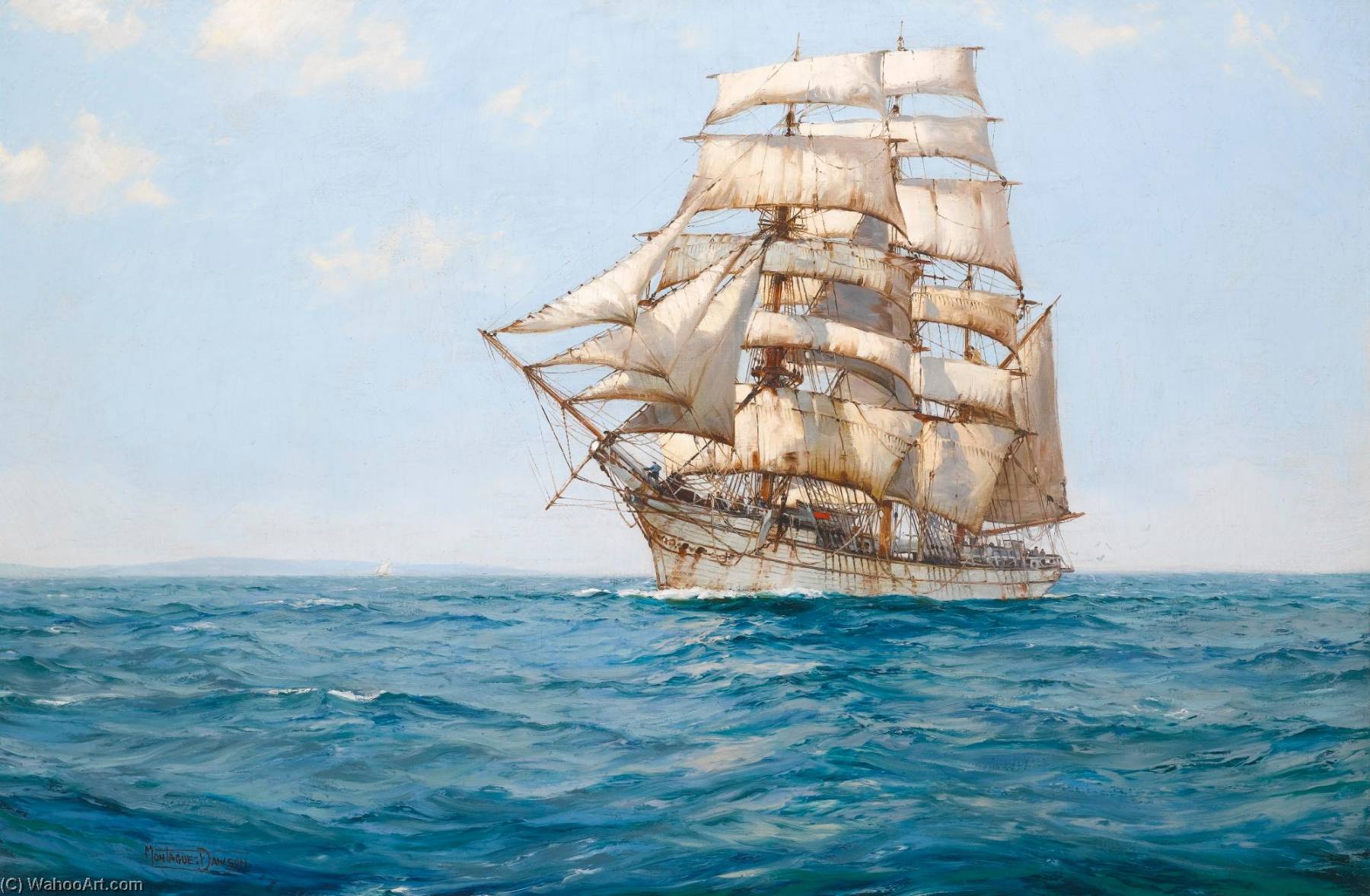 Wikioo.org - The Encyclopedia of Fine Arts - Painting, Artwork by Montague Dawson - The Cold White Barque